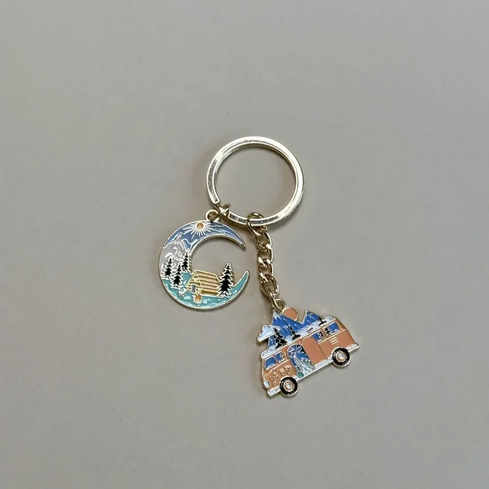 Gold and Multicolor Keychain Set S1087